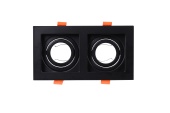 Grille Rectangle Recessed Tilt Downlight GU5.3 Black 2 way (TEKLED)