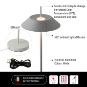 Napol. Sv-k SCANDINAVIAN 08 LED Metal D200H1310 WH