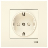 90960142 KARRE Розетка с зазем/защ шторкой бежевая